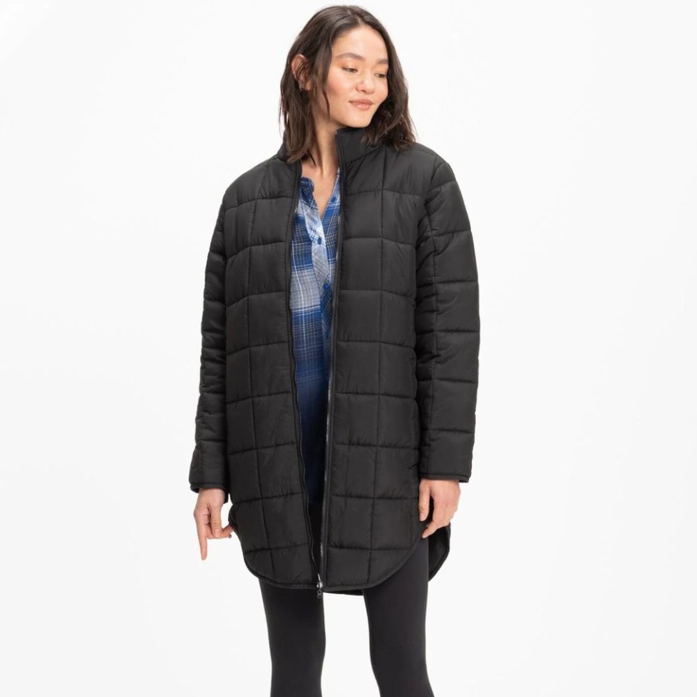 THREADS 4 THOUGHT Azima Packable Long Puffer Jacket  XL | Black